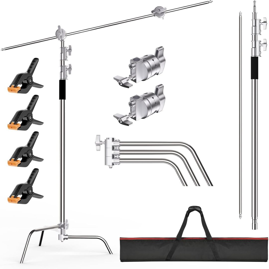 EMART 10.8ft/330cm Heavy Duty C Stand with Boom Arm 100% Stainless Steel — frame 2