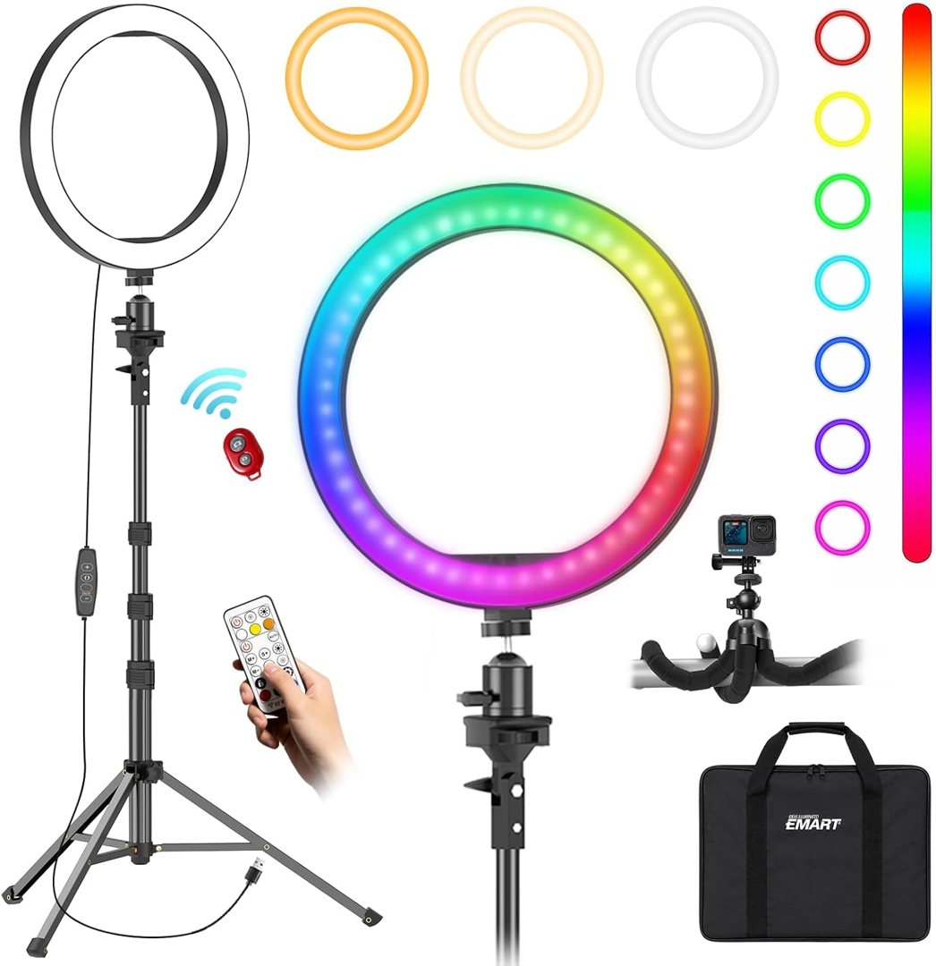 EMART 10'' Ring Light with 51'' Extendable Tripod Stand & Phone Holder — frame 2