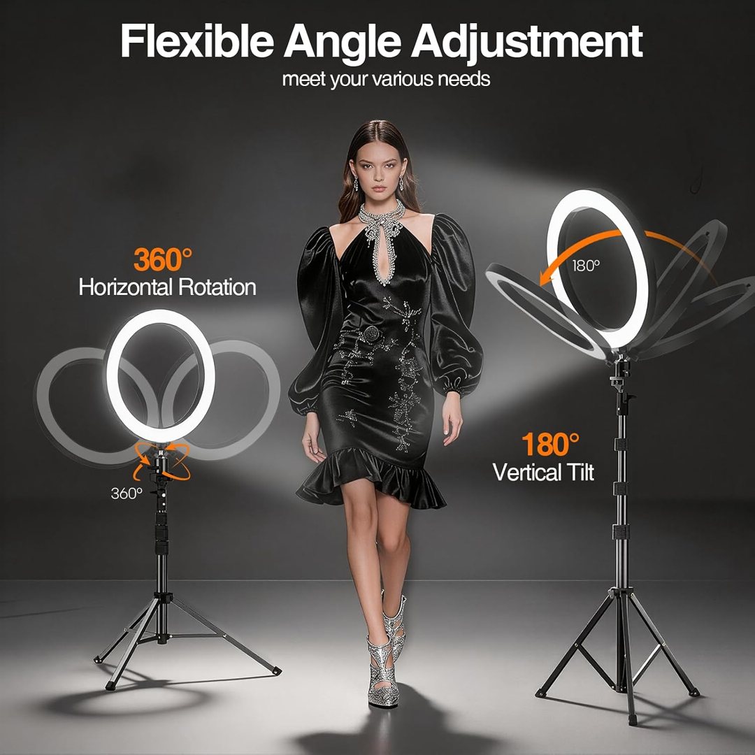 EMART 10'' Ring Light with 51'' Extendable Tripod Stand & Phone Holder — frame 5
