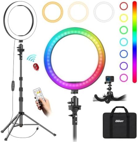 EMART 10'' Ring Light with 51'' Extendable Tripod Stand & Phone Holder