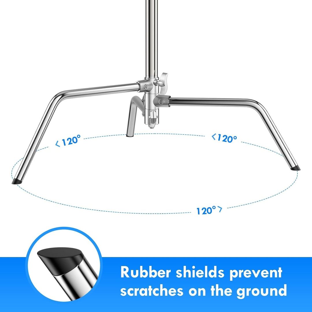 EMART 10ft Heavy Duty C Stand with Boom Arm 100% Stainless Steel-2 Pack — frame 5