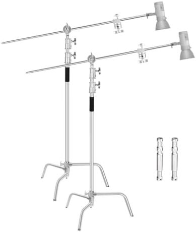 EMART 10ft Heavy Duty C Stand with Boom Arm 100% Stainless Steel-2 Pack