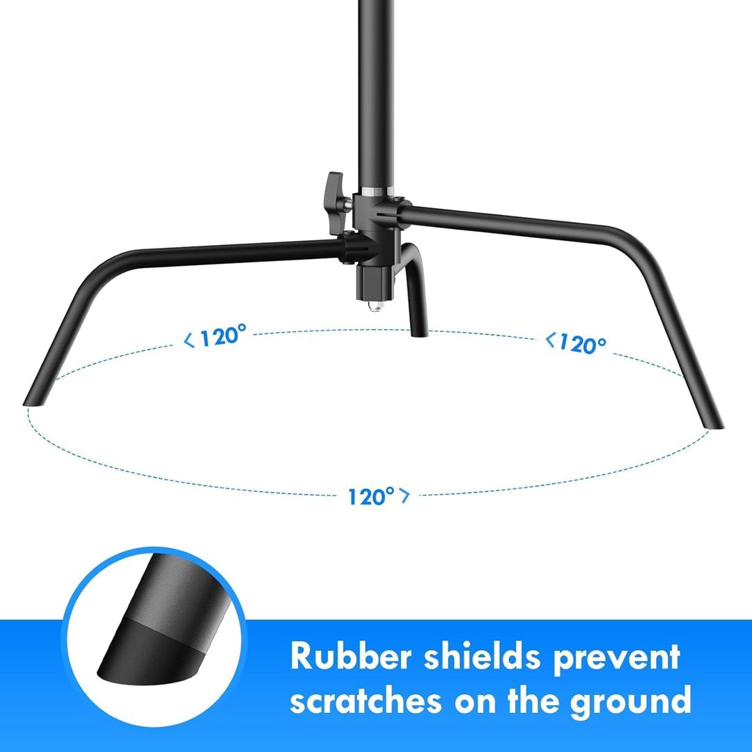 EMART 10ft Heavy Duty C Stand with Boom Arm 100% Stainless Steel-Black — frame 5