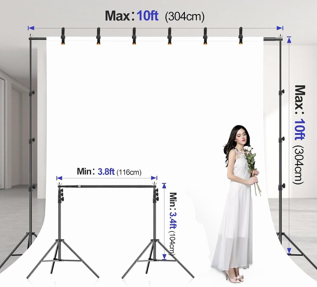 EMART 10x10FT Backdrop Stand with 45W 5500K Umbrella Photography Lighting Kit — frame 3