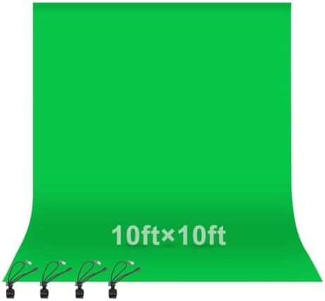 EMART 10x10Ft Green Screen Backdrop,Photography Greenscreen Background