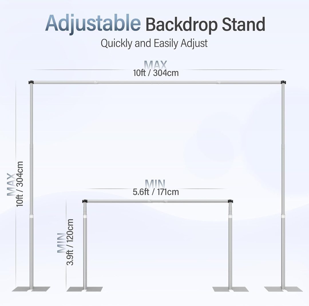 EMART 10x10ft Heavy Duty Backdrop Stand Adjustable Pipe and Drape Kit — frame 4