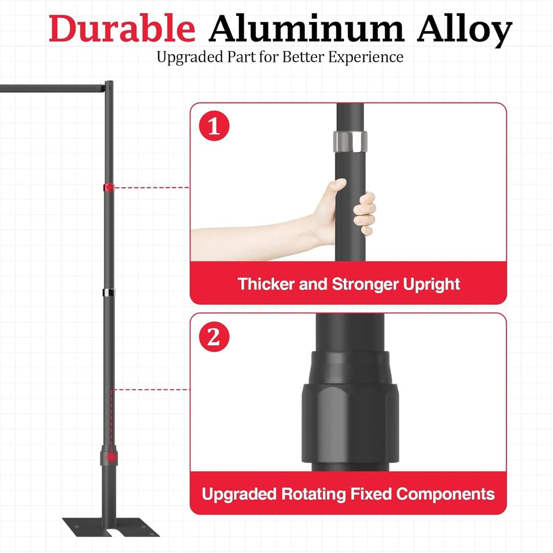 EMART 10x10ft Heavy Duty Backdrop Stand Frame with Adjustable Pipe，Black — frame 5