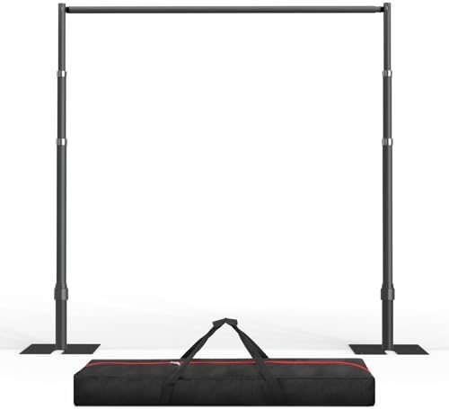 EMART 10x10ft Heavy Duty Backdrop Stand Frame with Adjustable Pipe,Black