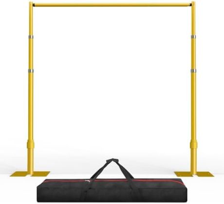 EMART 10x10ft Heavy Duty Backdrop Stand Frame with Adjustable Pipe,Gold