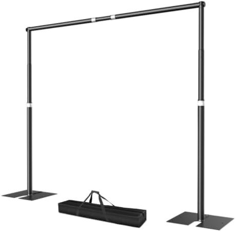 EMART 10x10ft Heavy Duty Backdrop Stand, Pipe and Drape with Flat Base