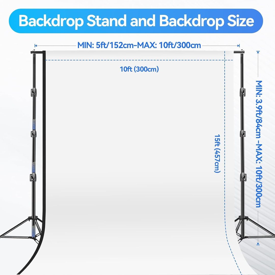 EMART 10x10FT Photo Backdrop Stand Kit with Photography Umbrella Lights — frame 3