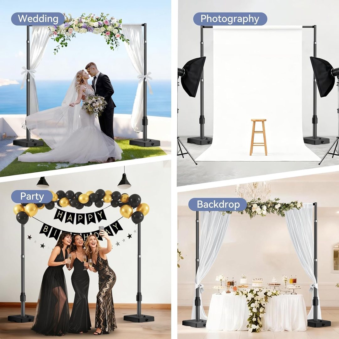Emart 10x10ft Pipe and Drape Backdrop Stand Kit, Water Tank Base, Black — frame 5
