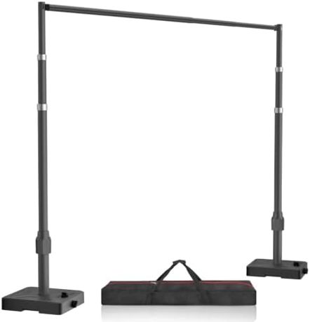 Emart 10x10ft Pipe and Drape Backdrop Stand Kit, Water Tank Base, Black