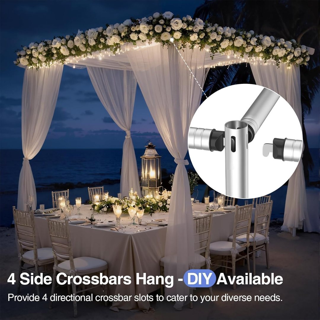 Emart 10x10ft Pipe and Drape Backdrop Stand Kit, Water Tank Base,Silver — frame 4