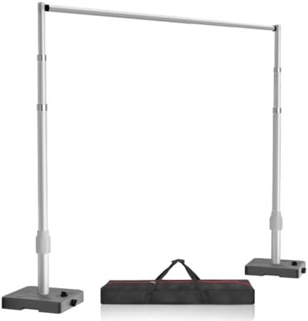 Emart 10x10ft Pipe and Drape Backdrop Stand Kit, Water Tank Base,Silver