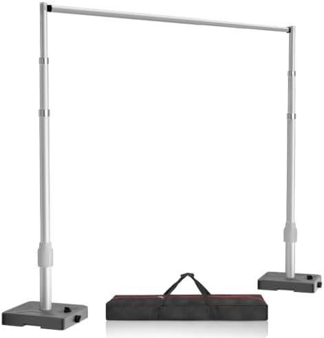 Emart 10x10ft Pipe and Drape Backdrop Stand Kit, Water Tank Base,Silver