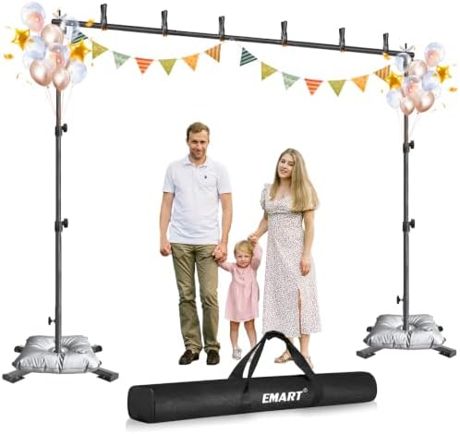 EMART 10x7ft Adjustable Backdrop Stand Kit with Foldable Cross Flat Base