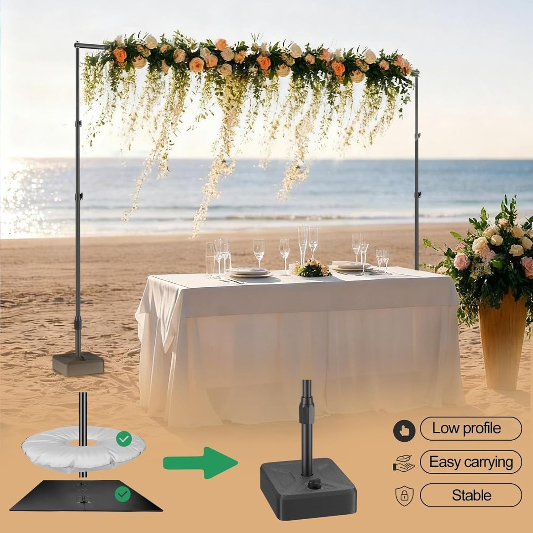 EMART 10x7ft Adjustable Backdrop Stand with Heavy Duty Water Tank Base — frame 4