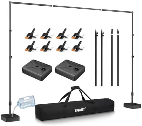 EMART 10x7ft Adjustable Backdrop Stand with Heavy Duty Water Tank Base — frame 1