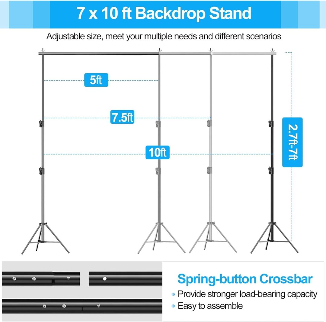 EMART 10x7Ft Heavy Duty Backdrop Stand, Adjustable Banner Stand for Photo — frame 3