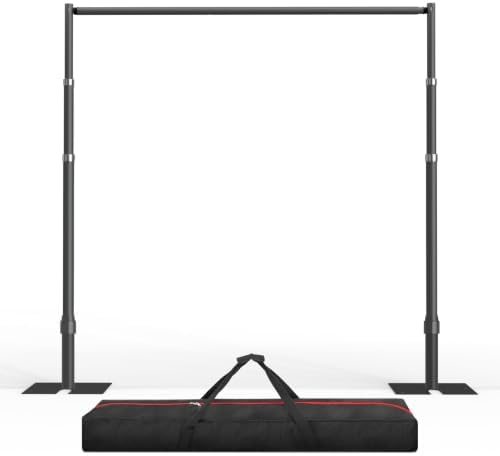 EMART 12x10ft Heavy Duty Backdrop Stand Frame with Adjustable Pipe,Black