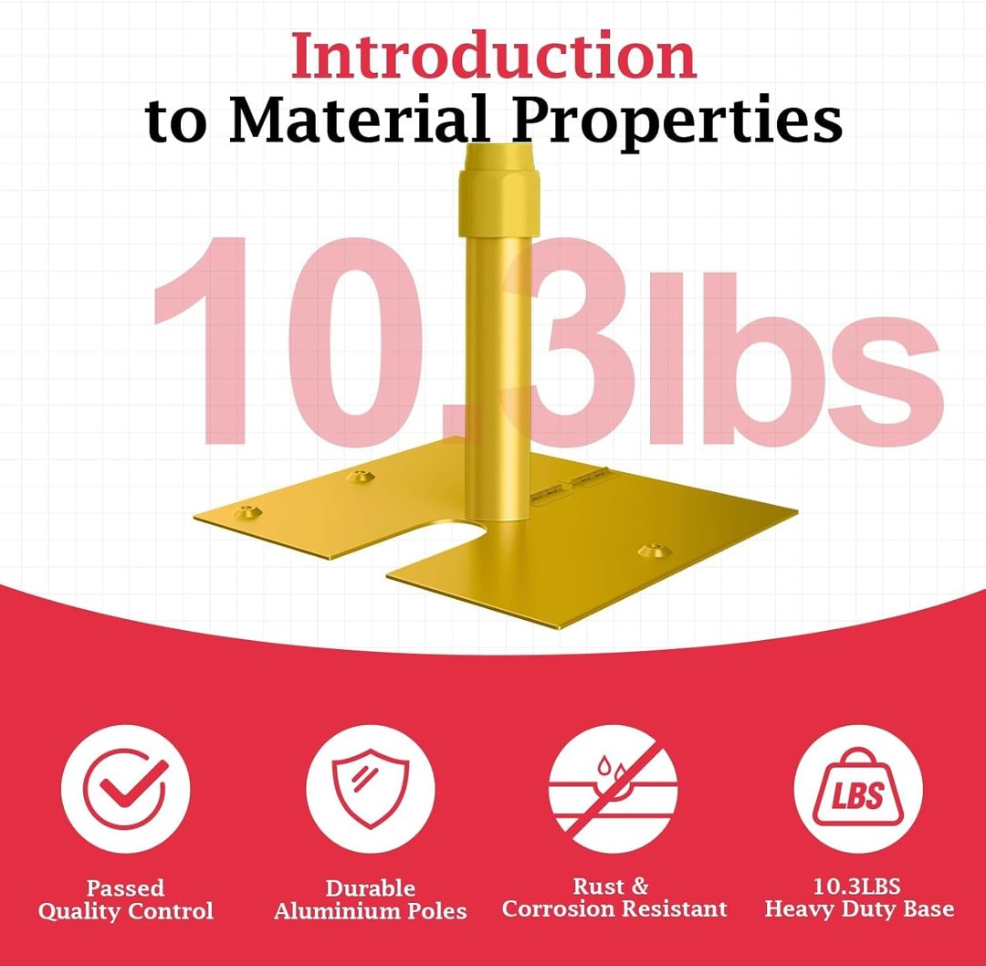 EMART 12x10ft Heavy Duty Backdrop Stand Frame with Adjustable Pipe,Gold — frame 3