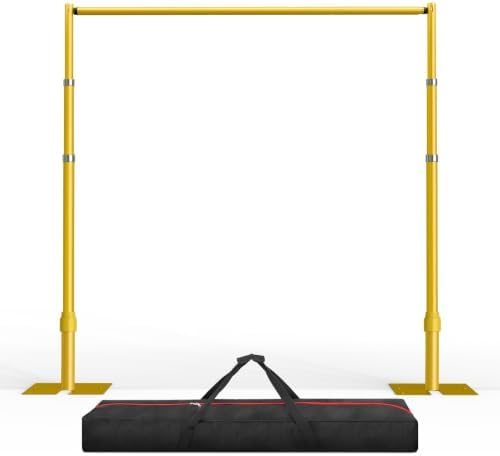 EMART 12x10ft Heavy Duty Backdrop Stand Frame with Adjustable Pipe,Gold