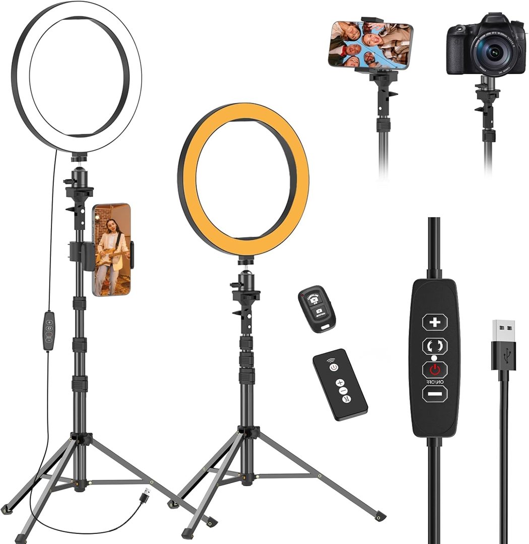 EMART 13" Ring Light with 55" Extendable Tripod Stands and Phone Holder — frame 2