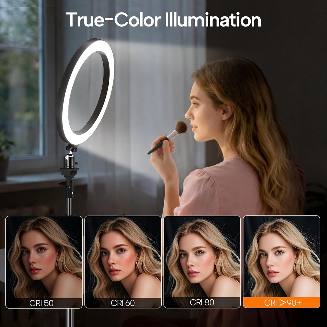 EMART 13" Ring Light with 55" Extendable Tripod Stands and Phone Holder — frame 5