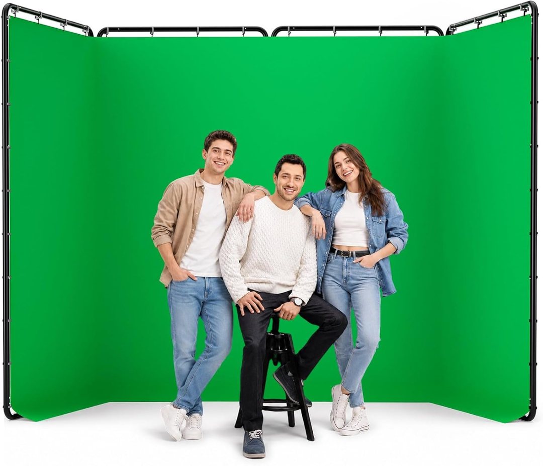 EMART 13x8ft Green Screen Backdrop with Stand Portable Green Screen — frame 2