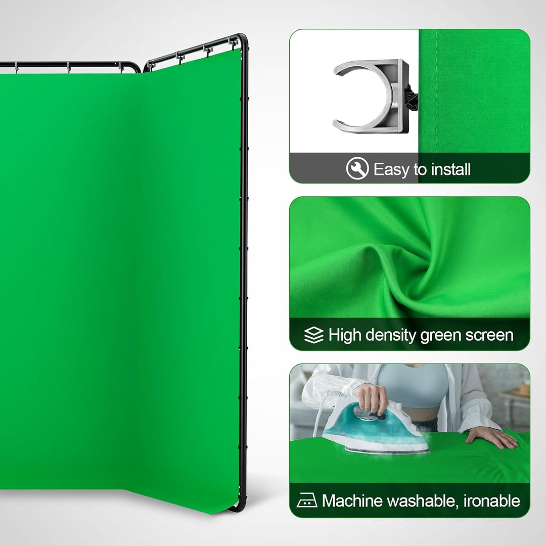 EMART 13x8ft Green Screen Backdrop with Stand Portable Green Screen — frame 4