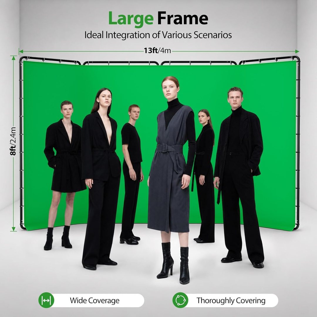 EMART 13x8ft Green Screen Backdrop with Stand Portable Green Screen — frame 5