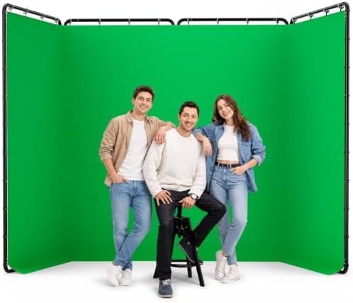 EMART 13x8ft Green Screen Backdrop with Stand Portable Green Screen