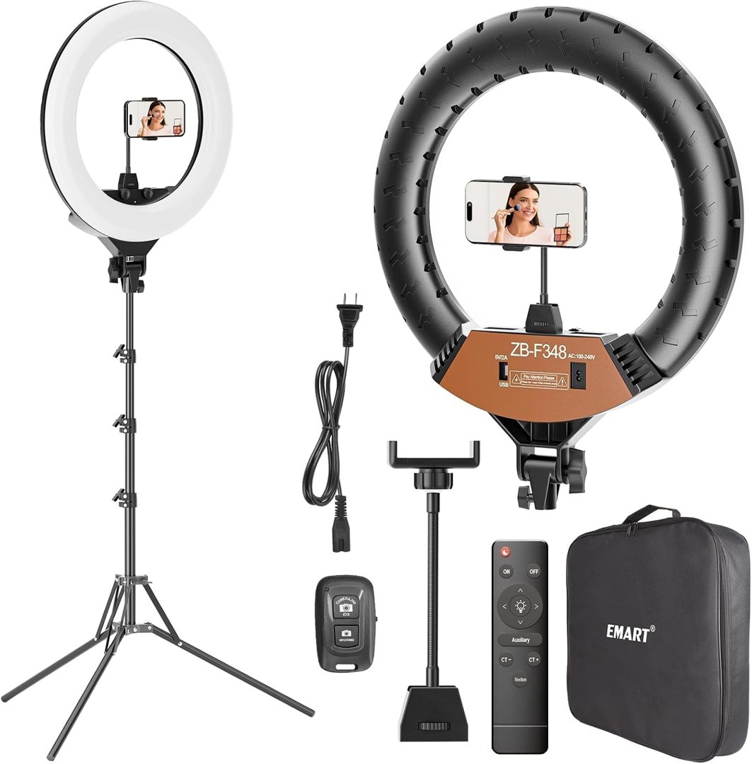 EMART 18in Ring Light with Stand, 2800-6500K LED Photography Lighting Kit — frame 2