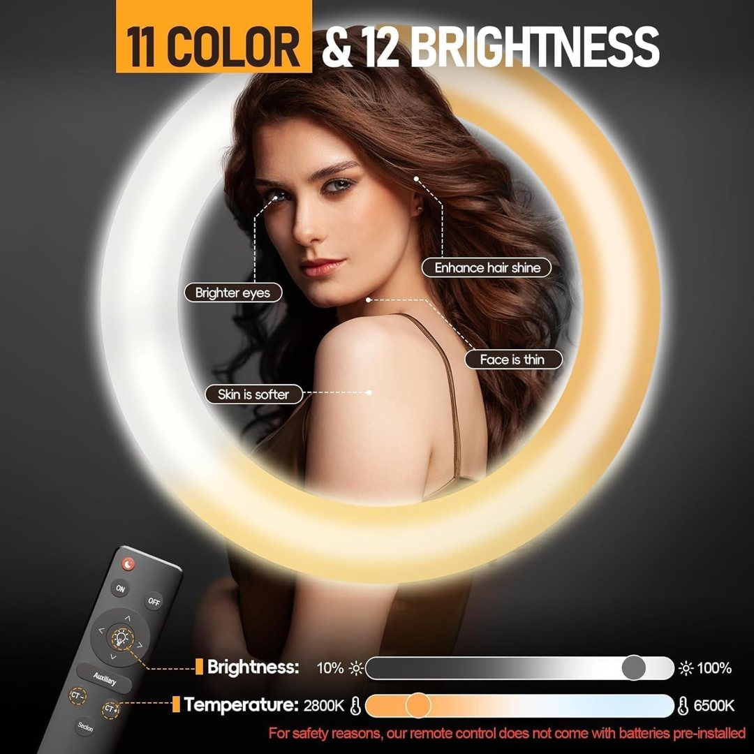 EMART 18in Ring Light with Stand, 2800-6500K LED Photography Lighting Kit — frame 3