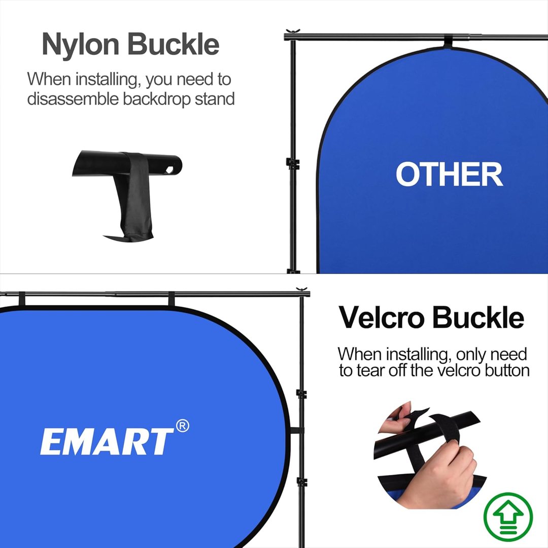 EMART 2-in-1 Blue Grey Screen 5x6.5Ft/1.5x2m Portable Pop Up Backdrop — frame 4