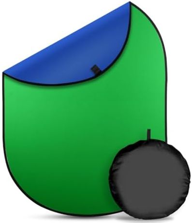 EMART 2-in-1 Green Blue Screen 3.3x5Ft/1x1.5m Portable Pop Up Backdrop