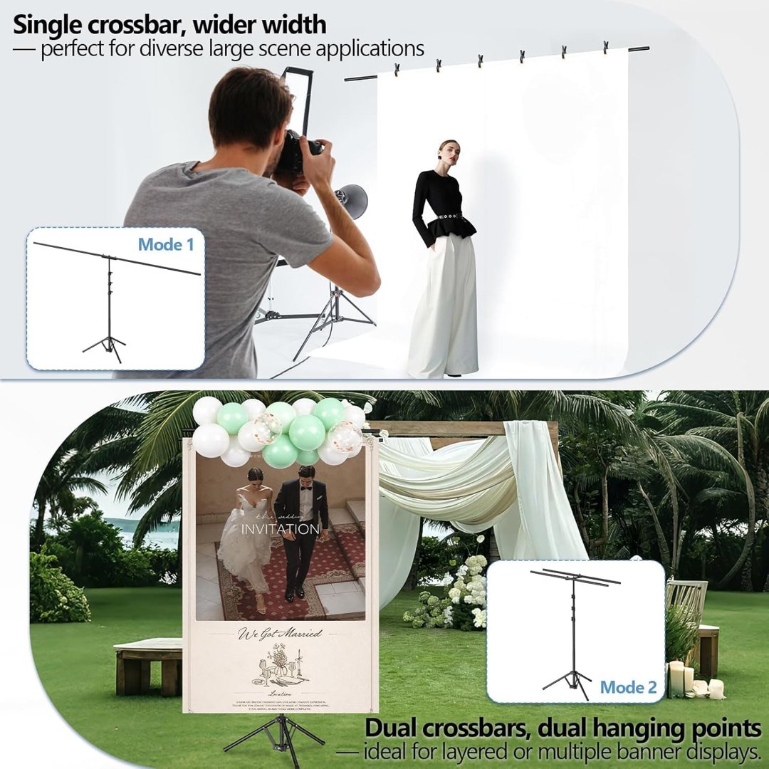 EMART 2-in-1 T Shape Backdrop Stand 8.7x7ft(WxH), Back Drop Stand for Party — frame 3