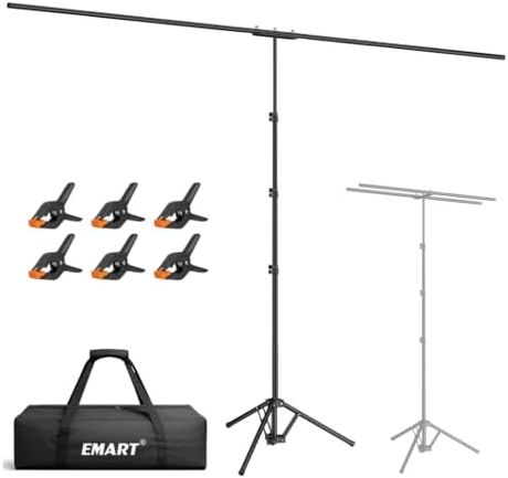 EMART 2-in-1 T Shape Backdrop Stand 8.7x7ft(WxH), Back Drop Stand for Party