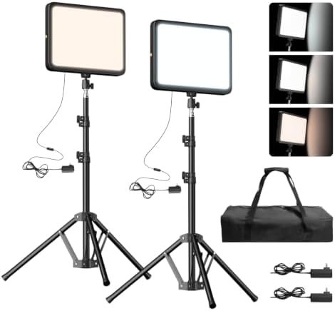 EMART 2-Pack LED Video Light Kit, 35W/3600lux Photography Lighting