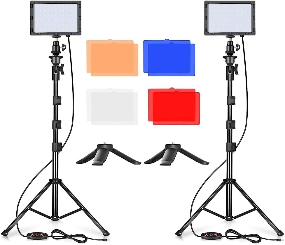EMART 2 Pack LED Video Light with 53inch Adjustable Tripod Stand — frame 2