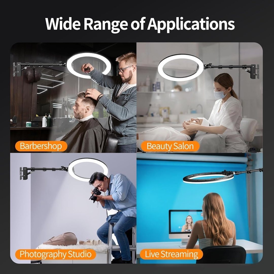 EMART 21’’ Ring Light Wall Mount with Phone Holder&Rotatable Boom Arm — frame 5