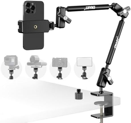 EMART 22" Magic Arm Clamp Kit,Overhead Camera Mount with C Clamp 1/4" Screw