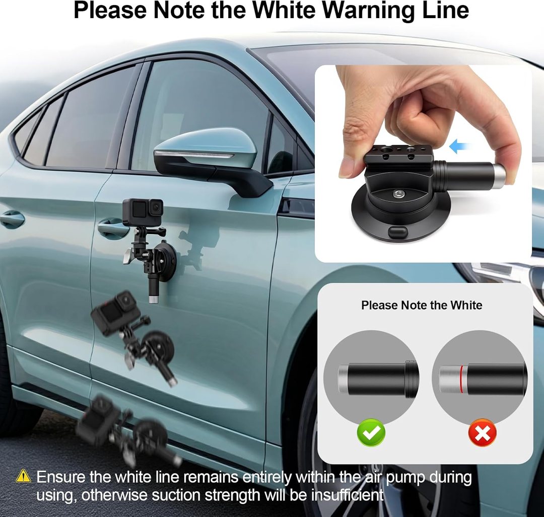 EMART 3"Dual Suction Cup Camera Mount with Ball Head Magic Arm for Insta360 — frame 5