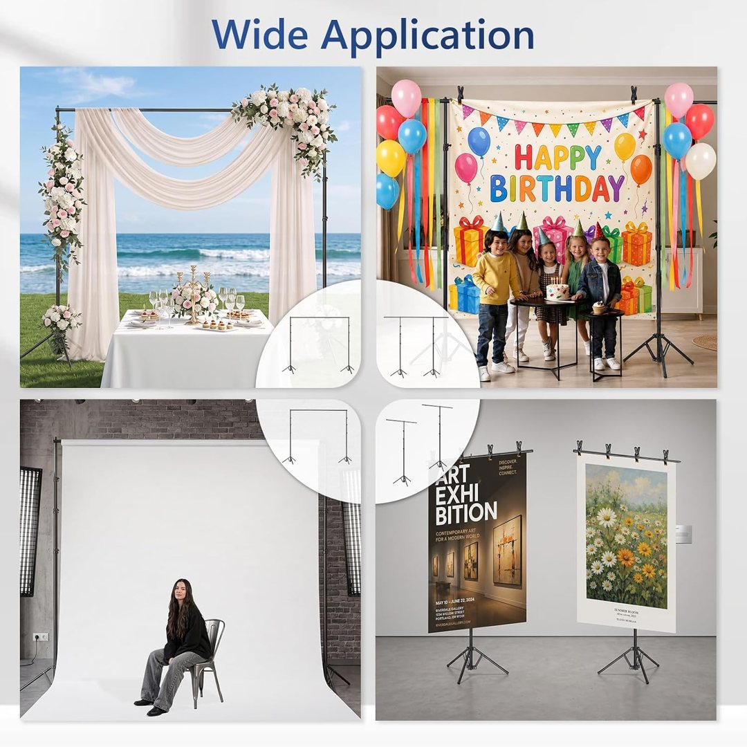 EMART 3-in-1 Backdrop Stand 10x10 ft Adjustable Photography Banner Stand — frame 3