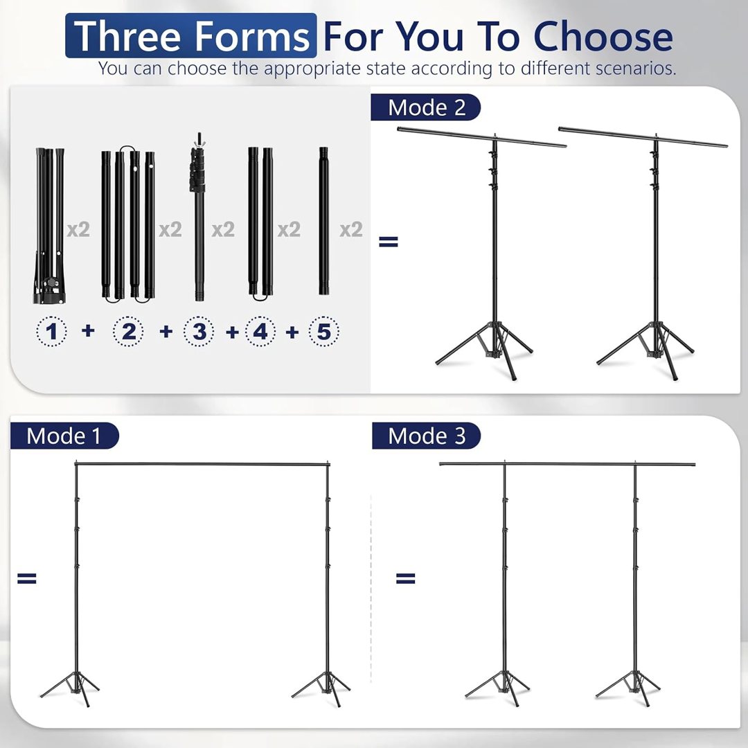 EMART 3-in-1 Backdrop Stand 10x10 ft Adjustable Photography Banner Stand — frame 4