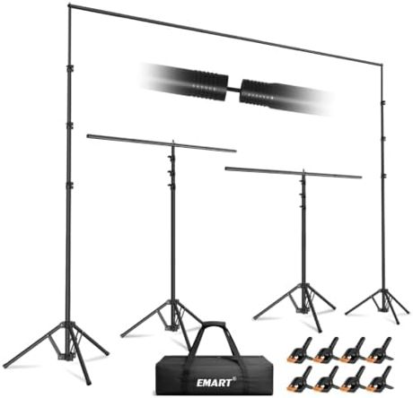 EMART 3-in-1 Backdrop Stand 10x10 ft Adjustable Photography Banner Stand