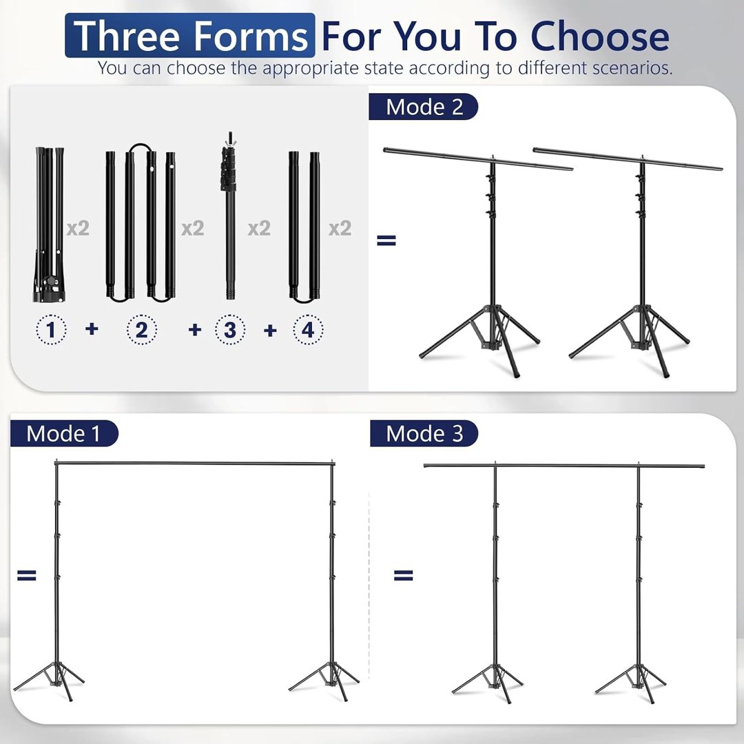 EMART 3-in-1 Backdrop Stand 10x8.5 ft Adjustable Photography Banner Stand — frame 4