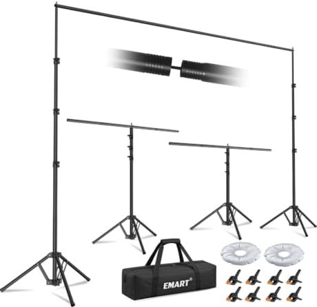 EMART 3-in-1 Backdrop Stand 10x8.5 ft Adjustable Photography Banner Stand