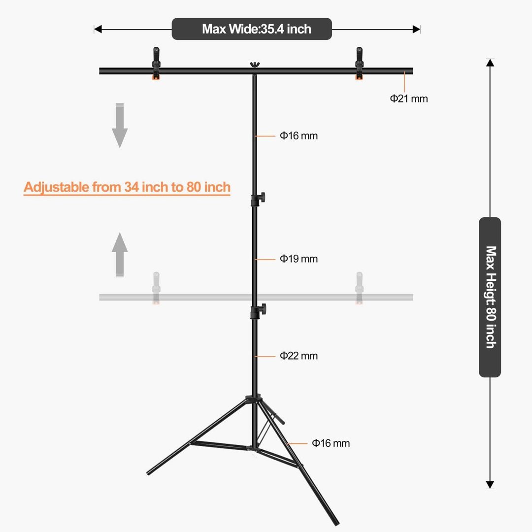 EMART 3 x 6.5ft Portable T-Shape Backdrop Stand, Back Drop Stand for Party — frame 3